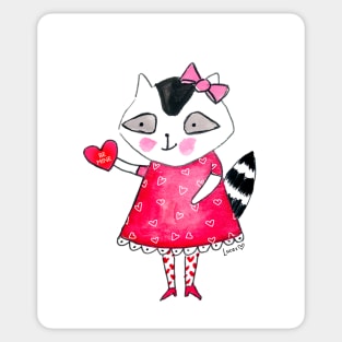 Valentine Raccoon Sticker